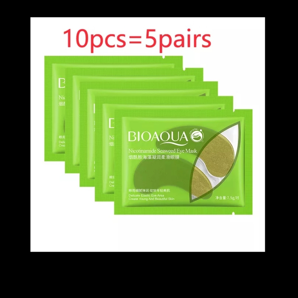 New set of 5 Bioaqua nicotinamide seaweed eye masks